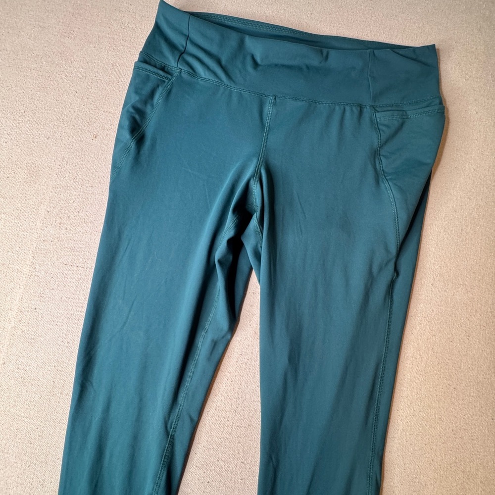 LIVI Active Women Plus Size 22/24 Teal High Rise Pocket Leggings 7/8 Length